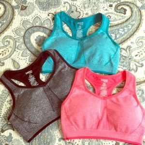 Lot of 3 DANSKIN Racerback Sports Bras Ladies M